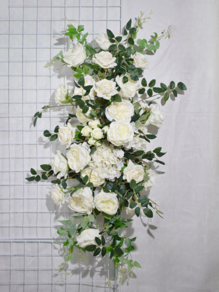  White And Green Silk Roses Flowers for a Wedding Arch Decor3